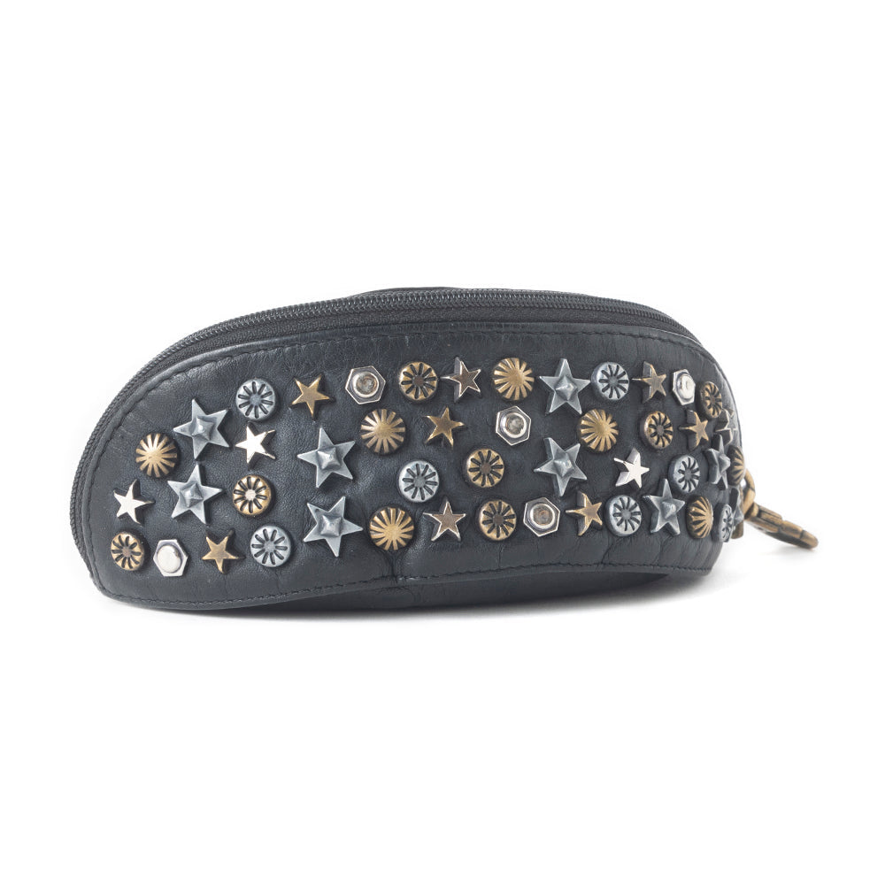 Étui à lunettes en cuir Myra Eclipse Charm noir nuit