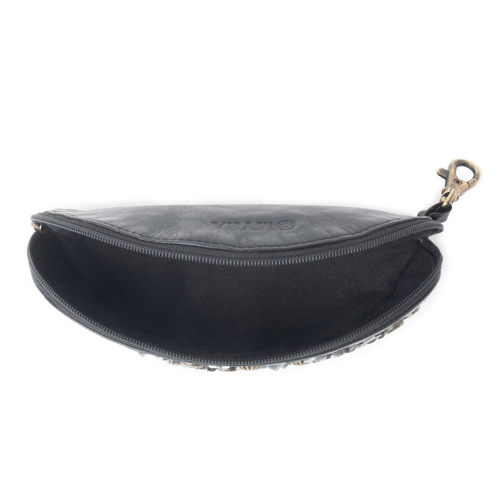 Étui à lunettes en cuir Myra Eclipse Charm noir nuit