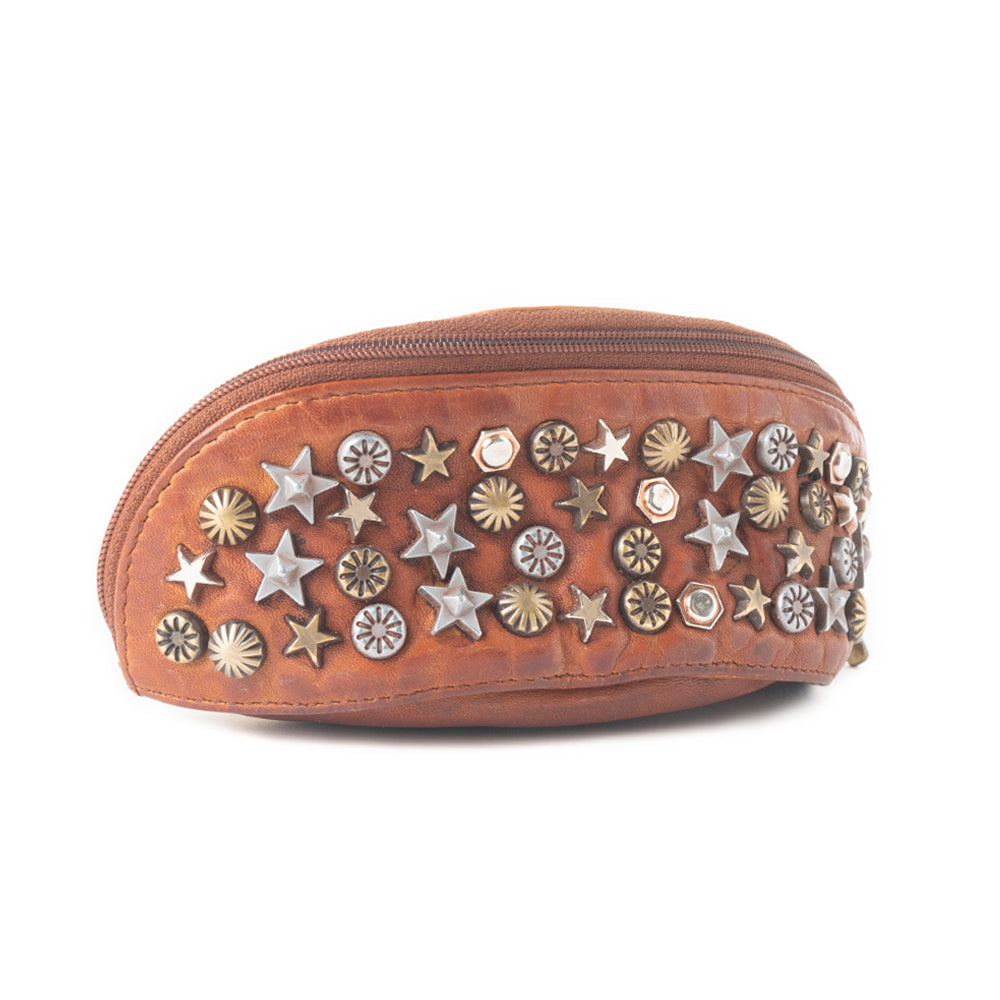 Étui à lunettes en cuir Myra Eclipse Charm marron