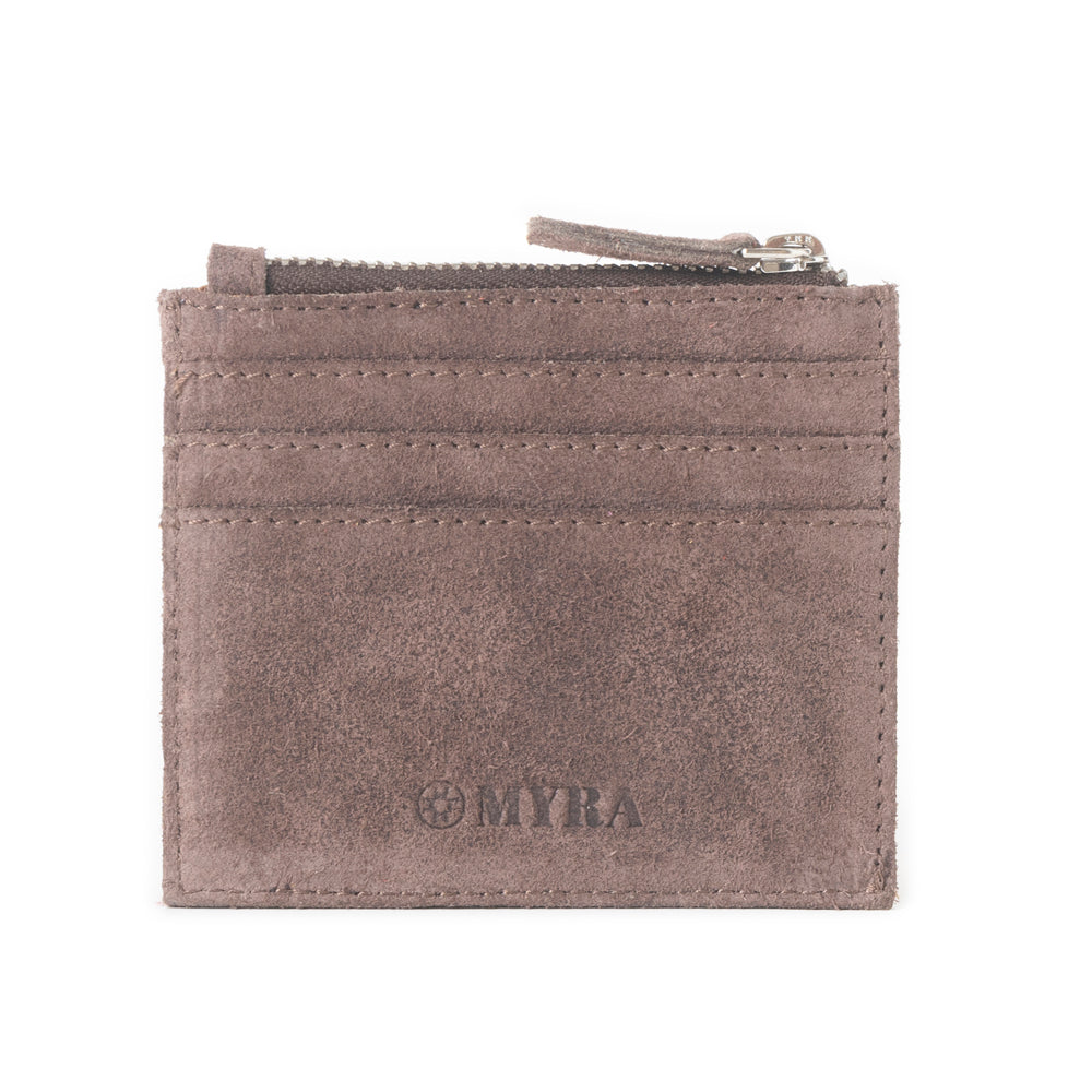 Porte-cartes brodé Cactus Sky Western en marron