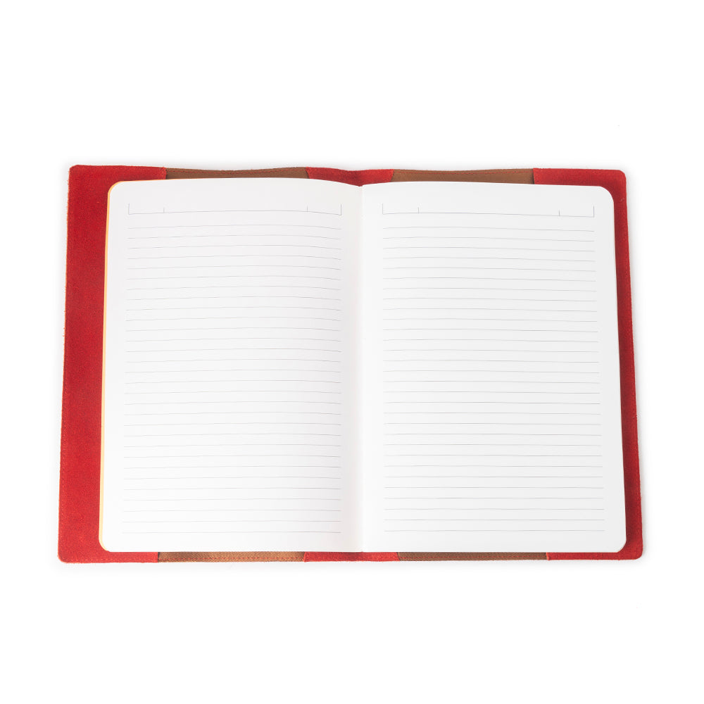 Journal en cuir brodé Texas Blaze en rouge écarlate