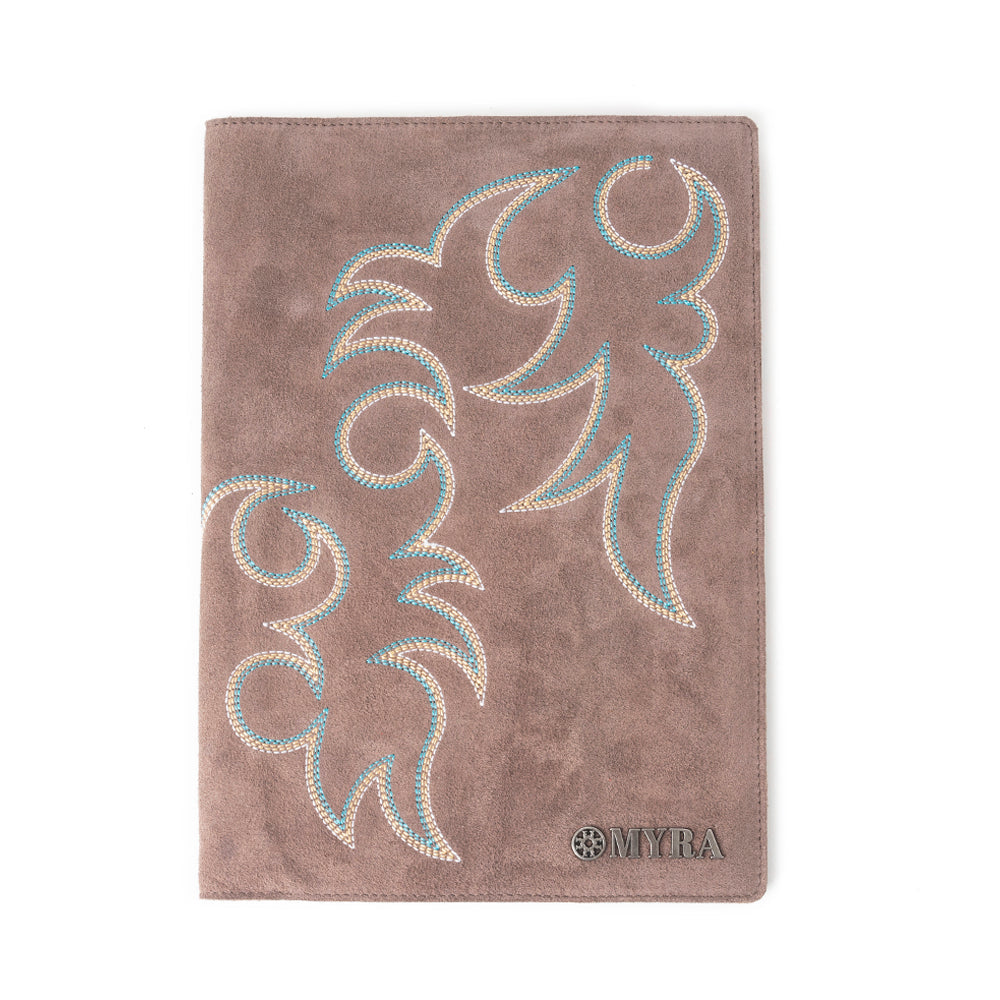 Journal en cuir brodé Texas Blaze de couleur marron