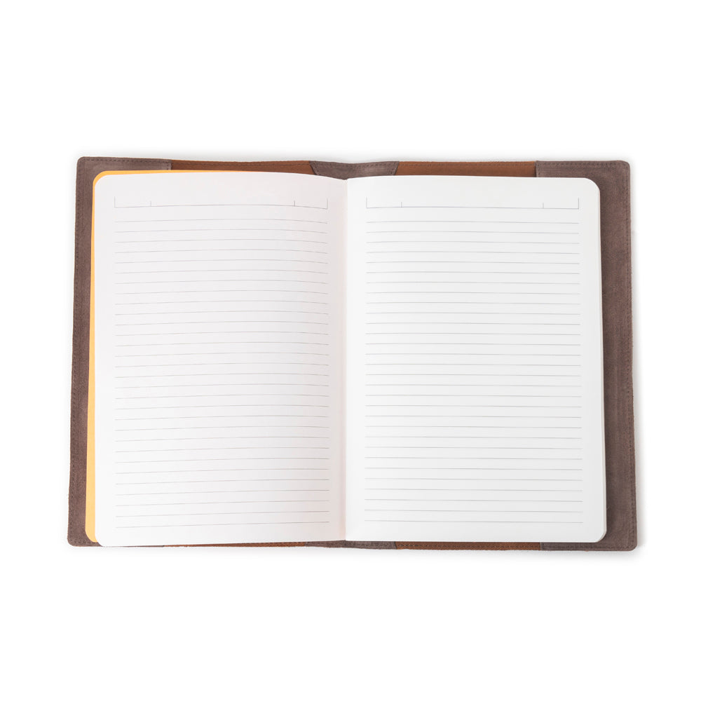 Journal en cuir brodé Texas Blaze de couleur marron