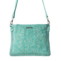 Sac en cuir brodé Texas Rose Western turquoise