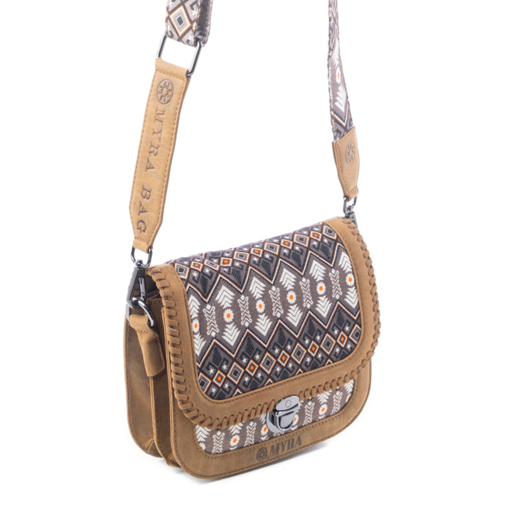 Sac bandoulière Nuevas Mosaic en Marron Désert