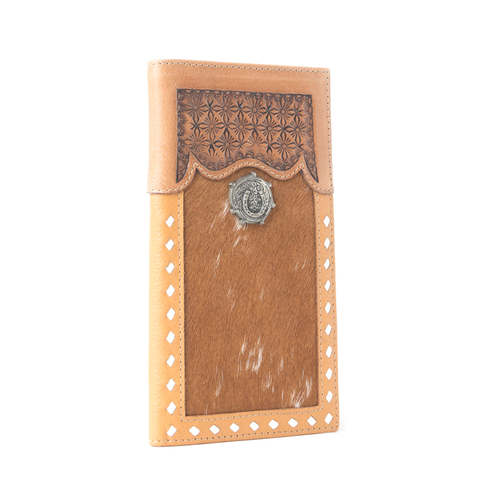 Portefeuille en cuir repoussé Silvermark, couleur tan doré