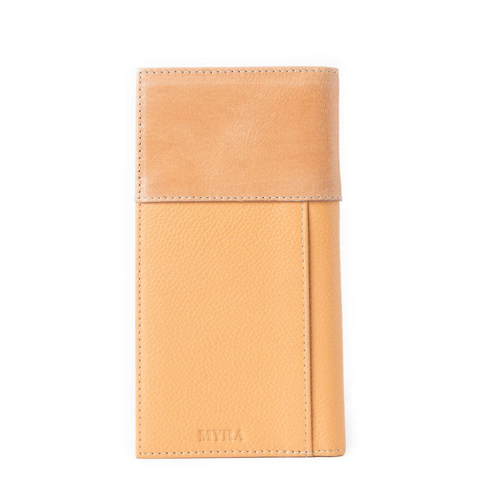 Portefeuille en cuir repoussé Silvermark, couleur tan doré