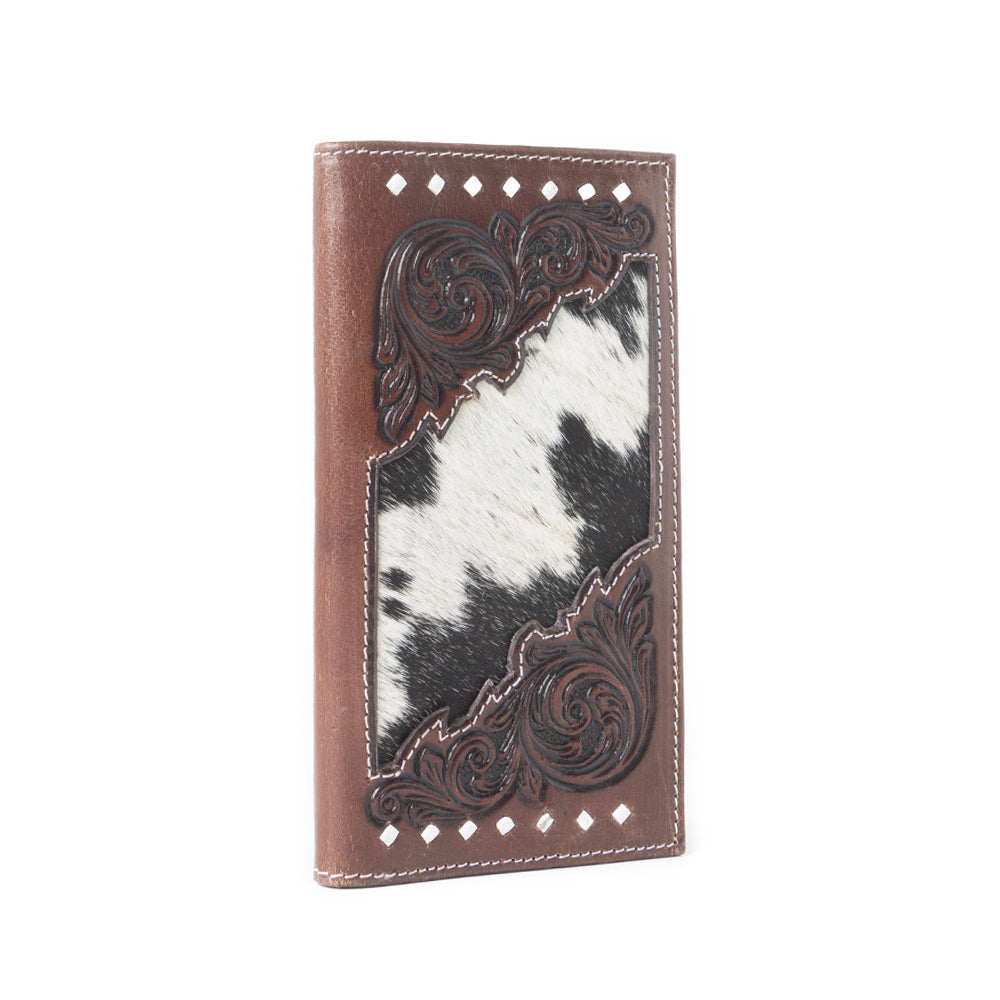 Portefeuille Blackhoof en cuir ciselé avec finition poil de vache "Midnight Smoke"