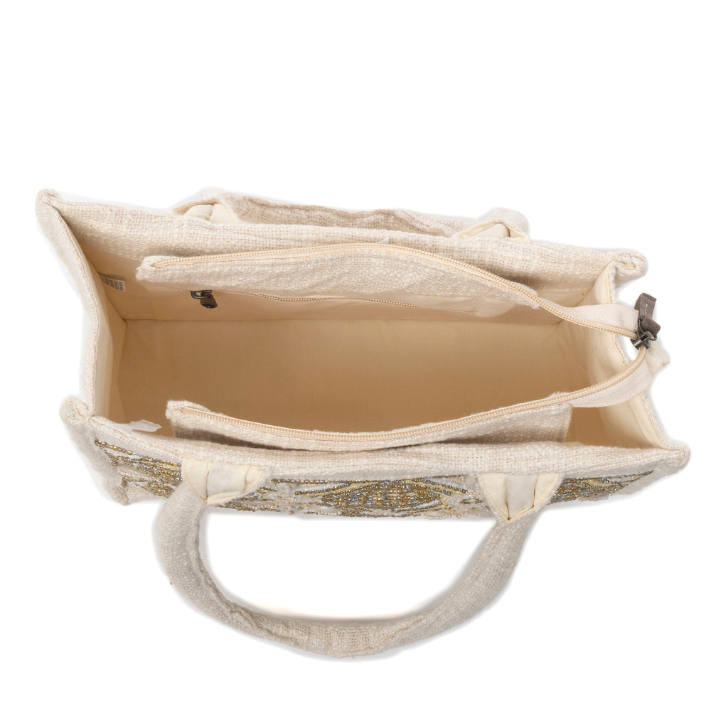 Sac en toile Gypsy Lace blanc bohème