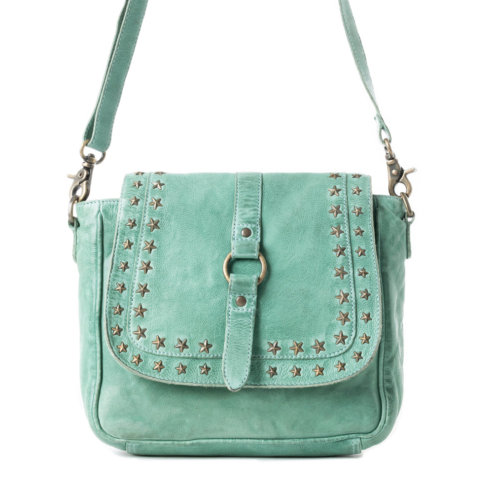 Sac bandoulière en cuir Western Scout Turquoise
