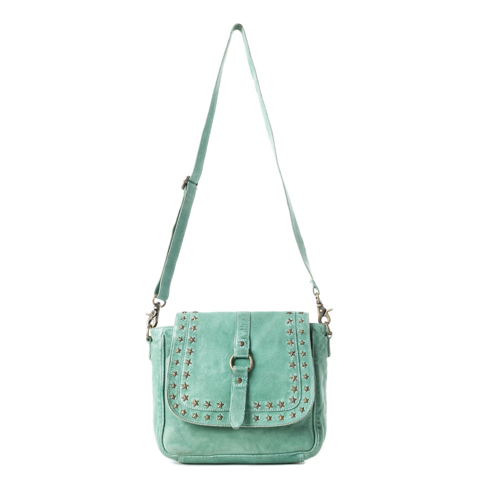 Sac bandoulière en cuir Western Scout Turquoise