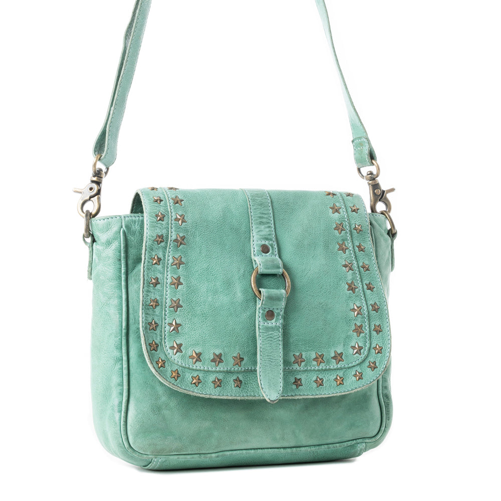 Sac bandoulière en cuir Western Scout Turquoise