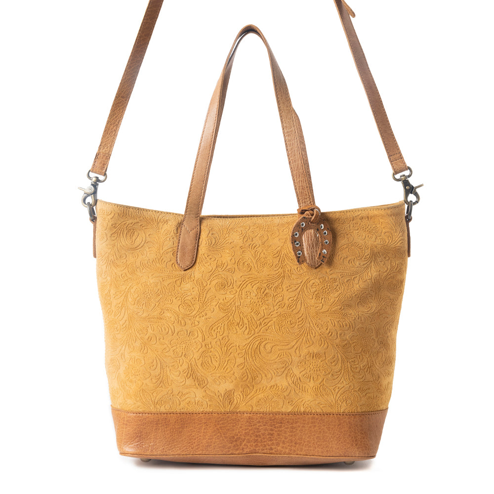 Sac en cuir Amber Dune, couleur moutarde rustique