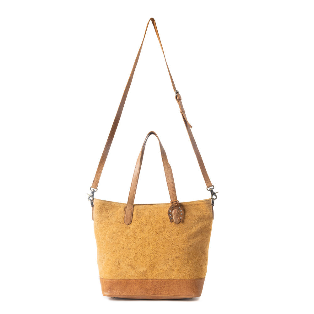 Sac en cuir Amber Dune, couleur moutarde rustique