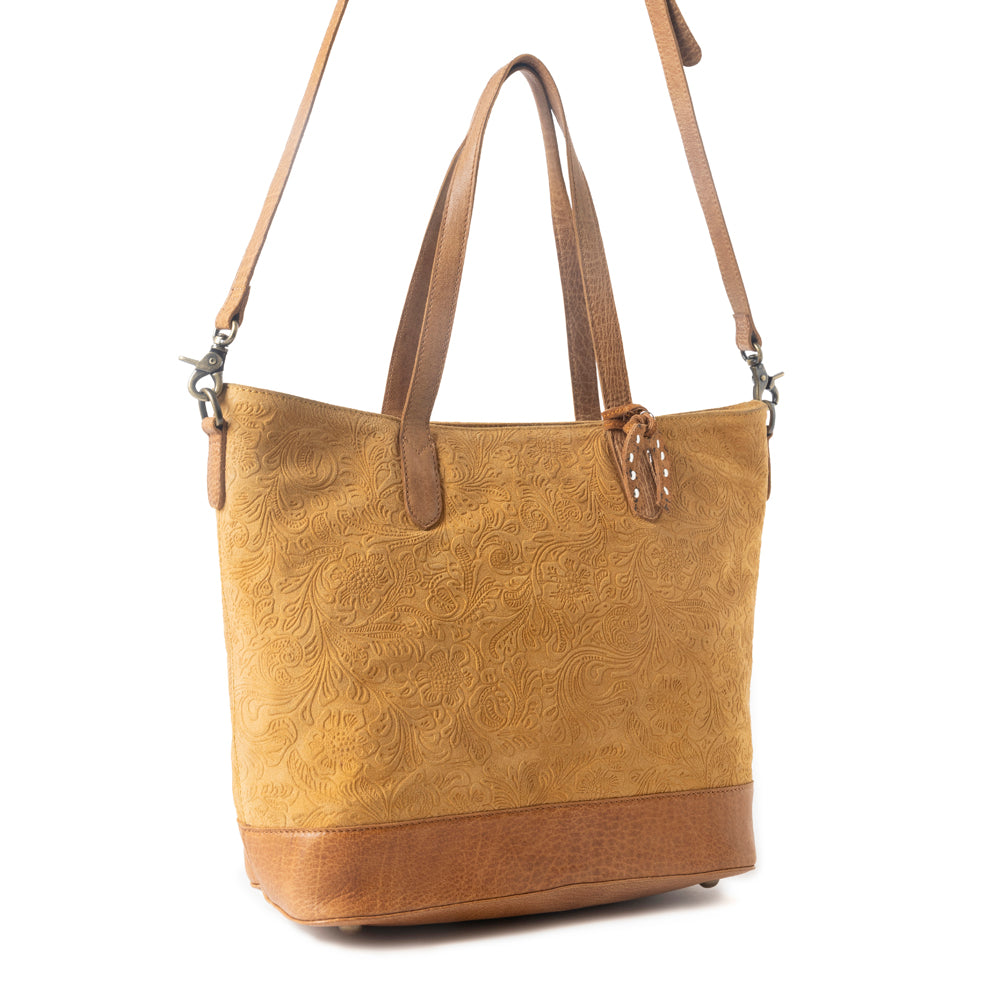 Sac en cuir Amber Dune, couleur moutarde rustique