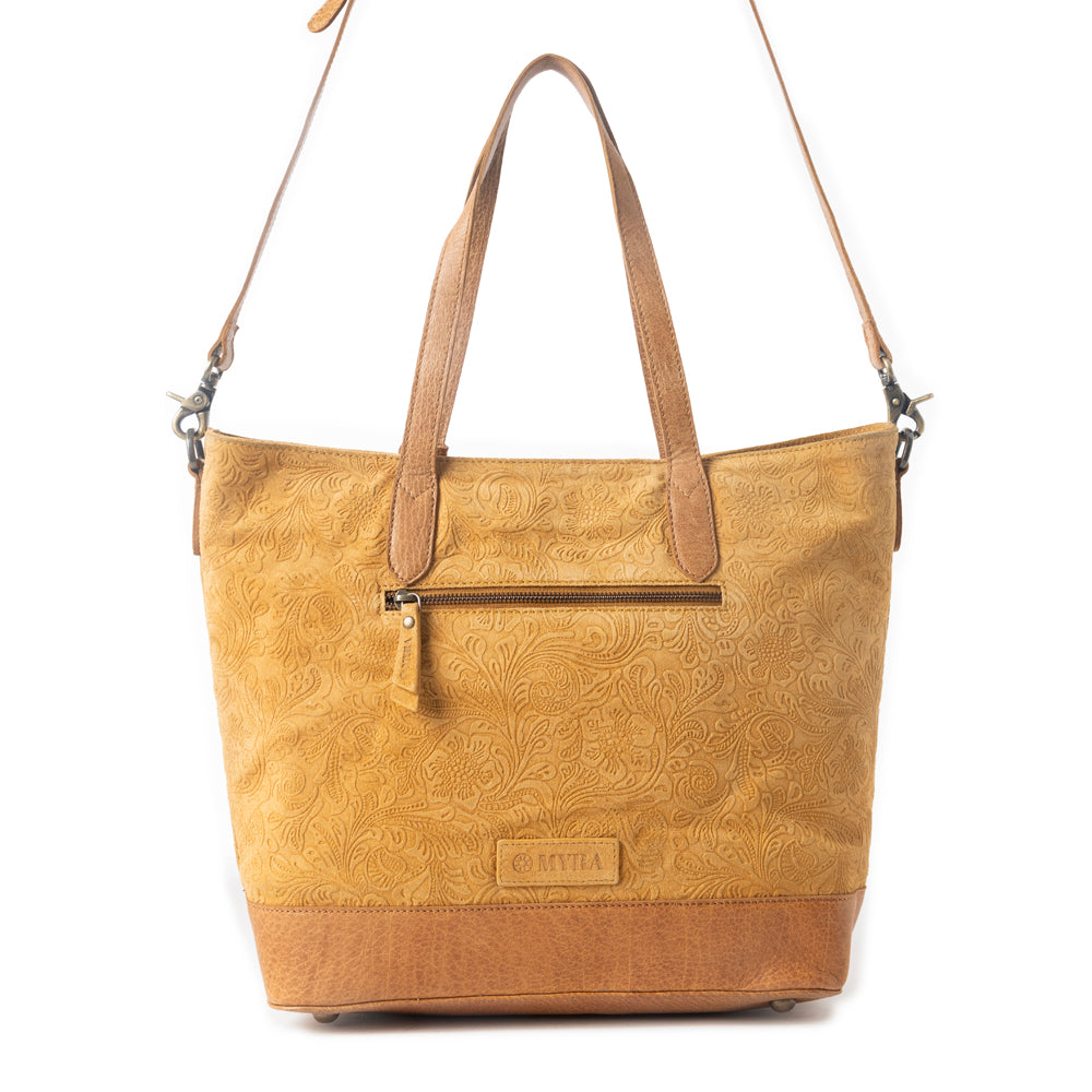 Sac en cuir Amber Dune, couleur moutarde rustique