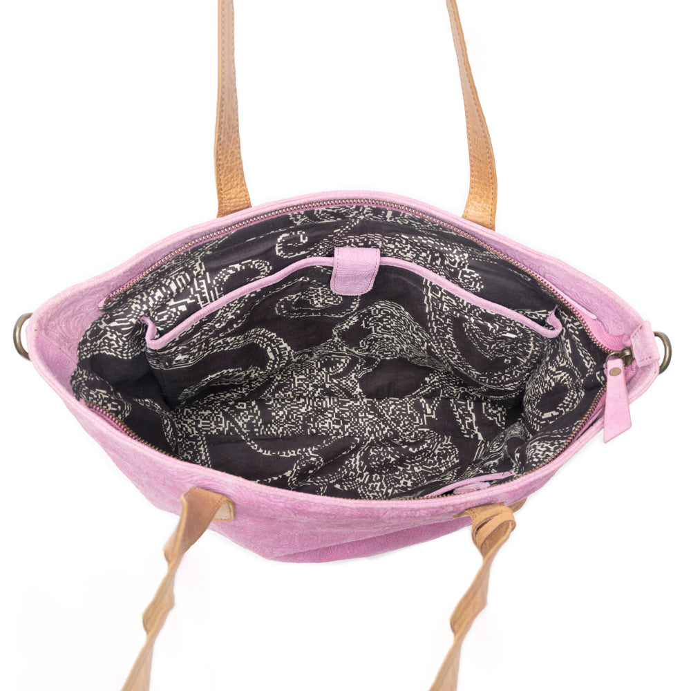 Sac en cuir Amber Dune rose