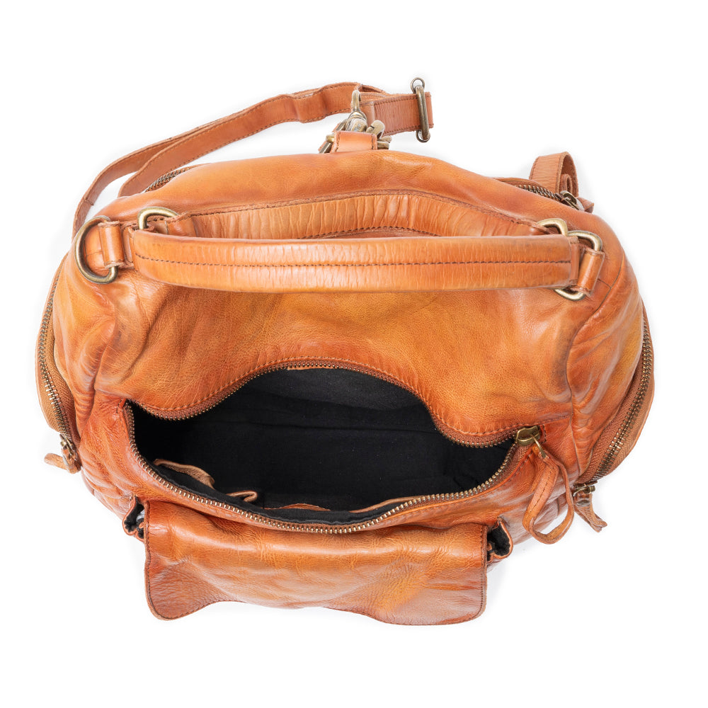 Sac à dos en cuir Trek Terra marron brûlé