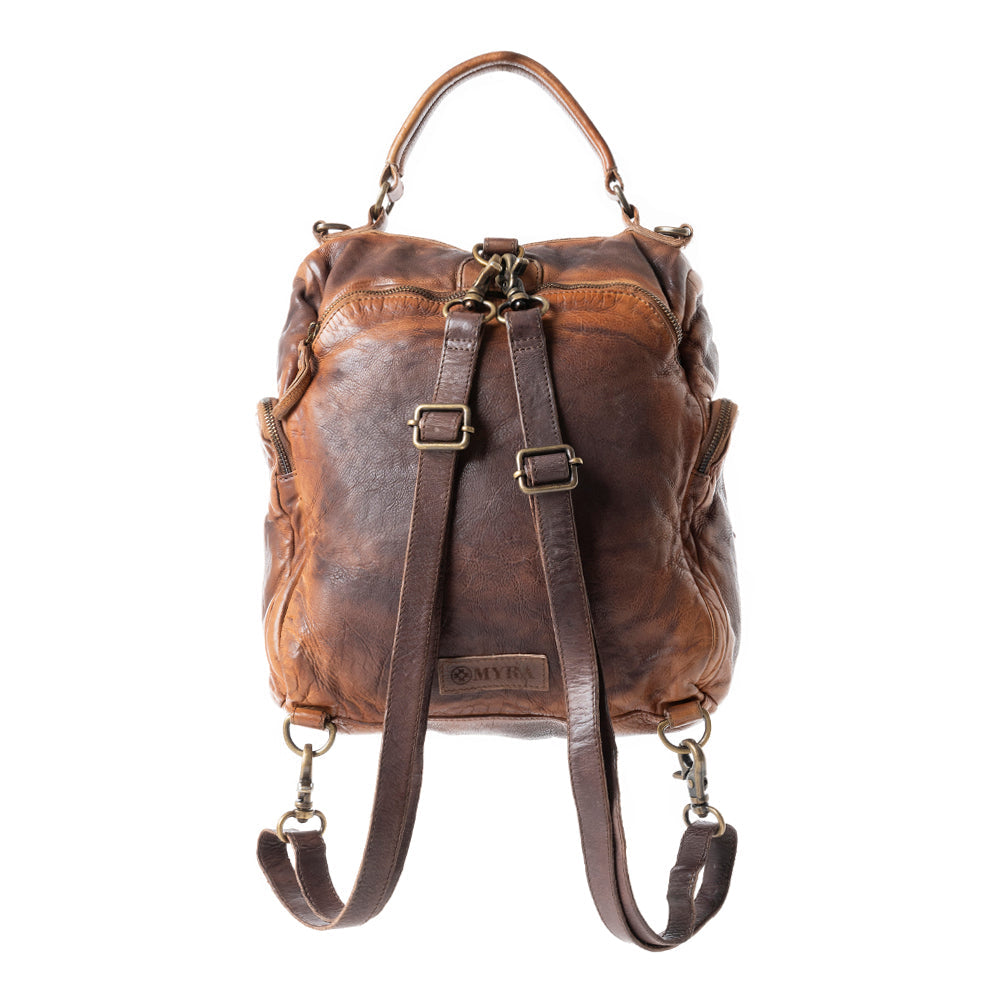 Sac à dos en cuir Sherif's Dusk marron fumé