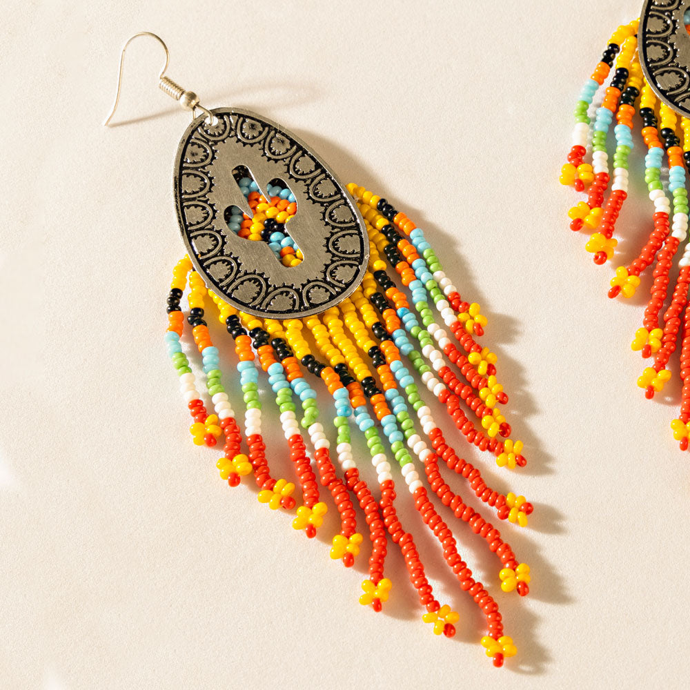 Boucles d'oreilles perlées Pueblo Glow Jaune Aube