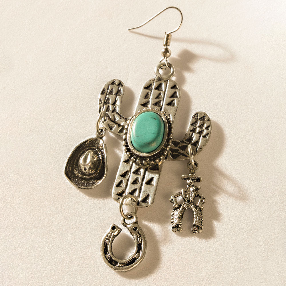 Boucles d'oreilles Cactus Charm en Argent Rodéo