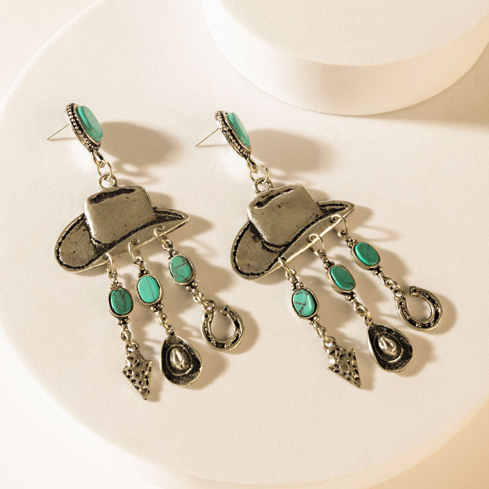 Boucles d'oreilles Ranch Queen en argent de selle
