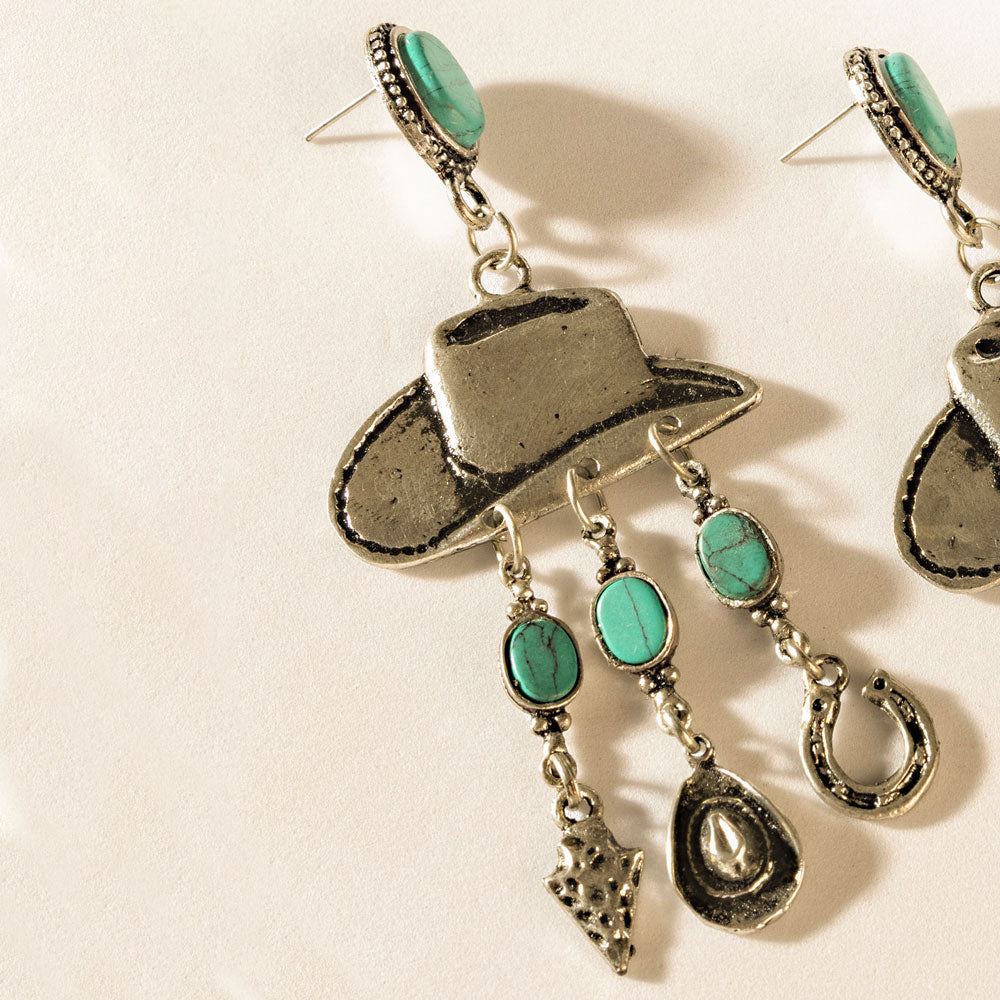 Boucles d'oreilles Ranch Queen en argent de selle