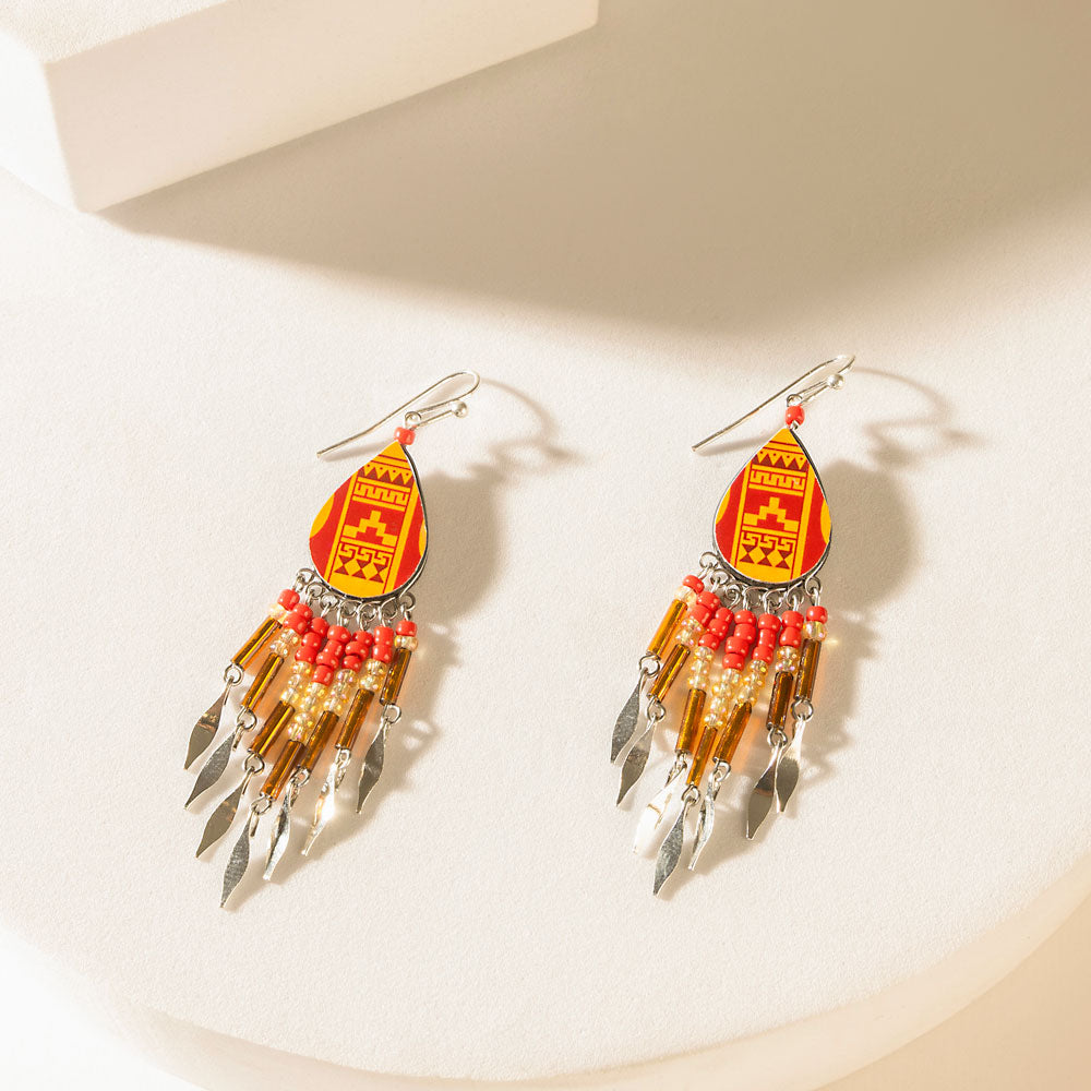 Boucles d'oreilles Ember Santa Fe, couleur orange piment