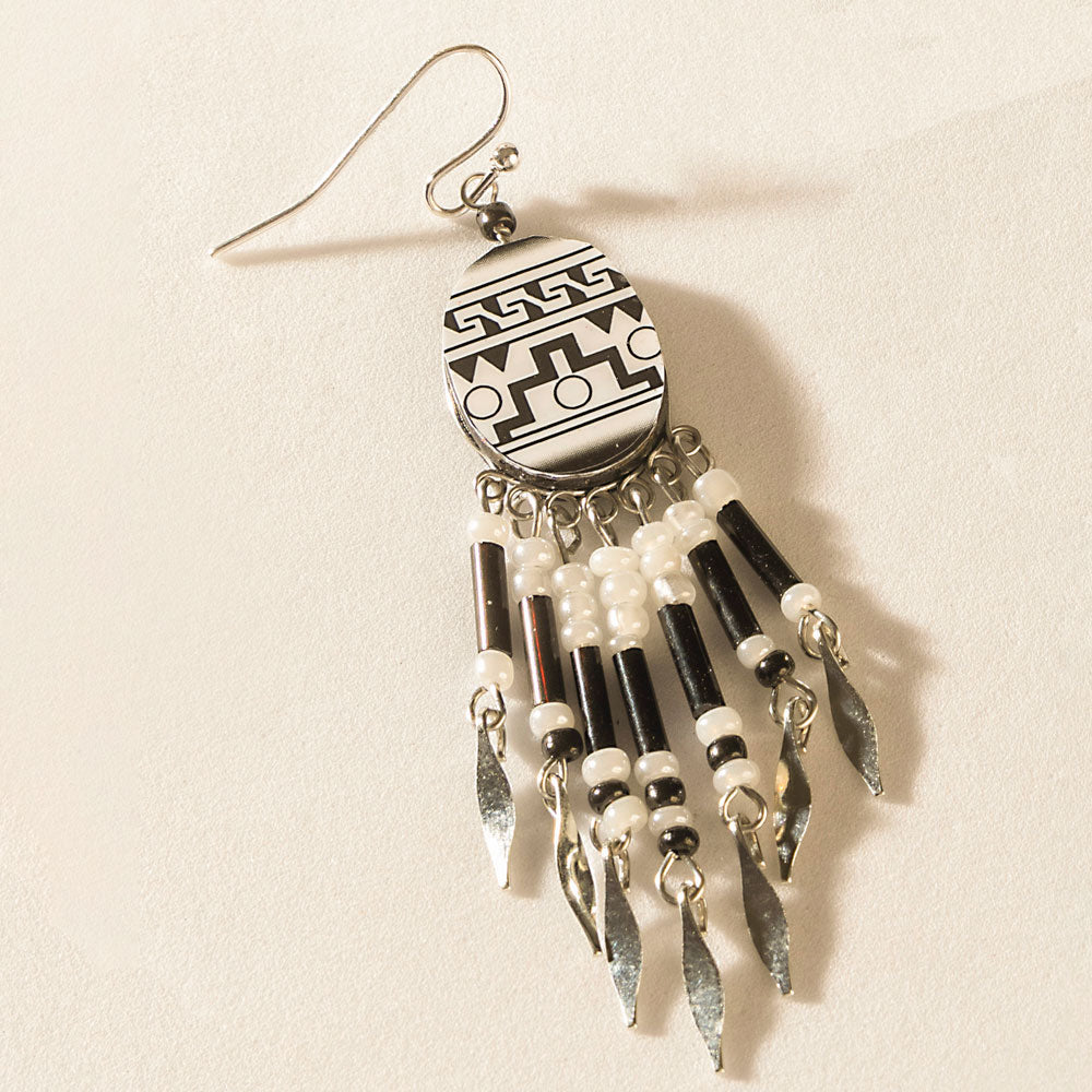 Boucles d'oreilles Raven Trail noires patinées