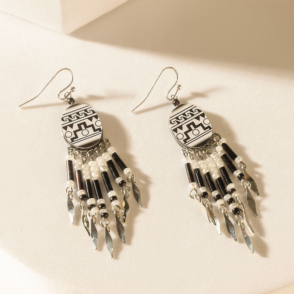 Boucles d'oreilles Raven Trail noires patinées