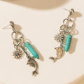 Boucles d'oreilles Laguna Luna en argent cyan