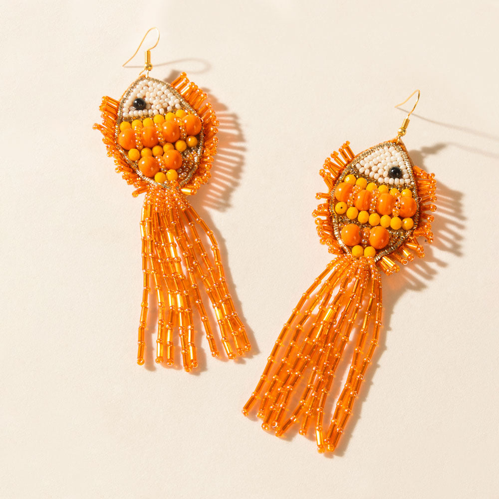 Boucles d'oreilles Marina Flamme orange brûlé