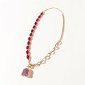 Collier Rose Amarillo en Rubis Épanoui