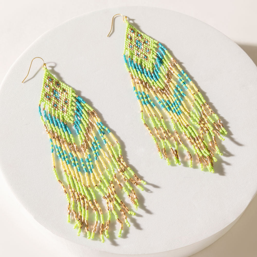Boucles d'oreilles Calypso Bloom en vert cactus