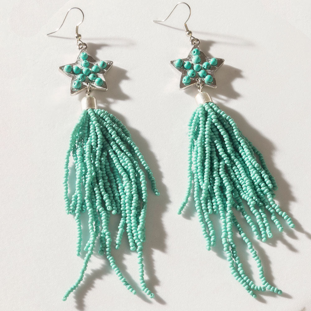 Boucles d'oreilles Skyfall Nova Turquoise Scintillant