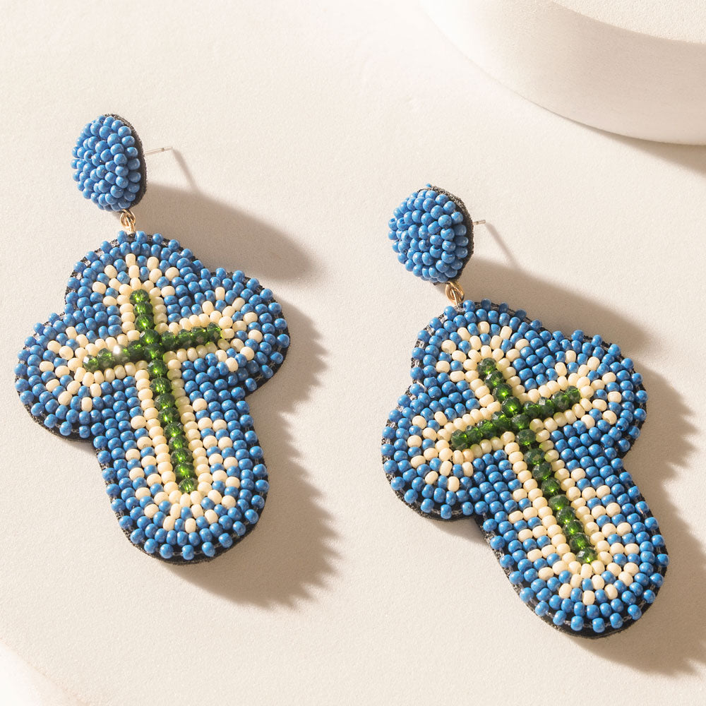 Boucles d'oreilles Myra Trinity Plains bleues « Sunday »