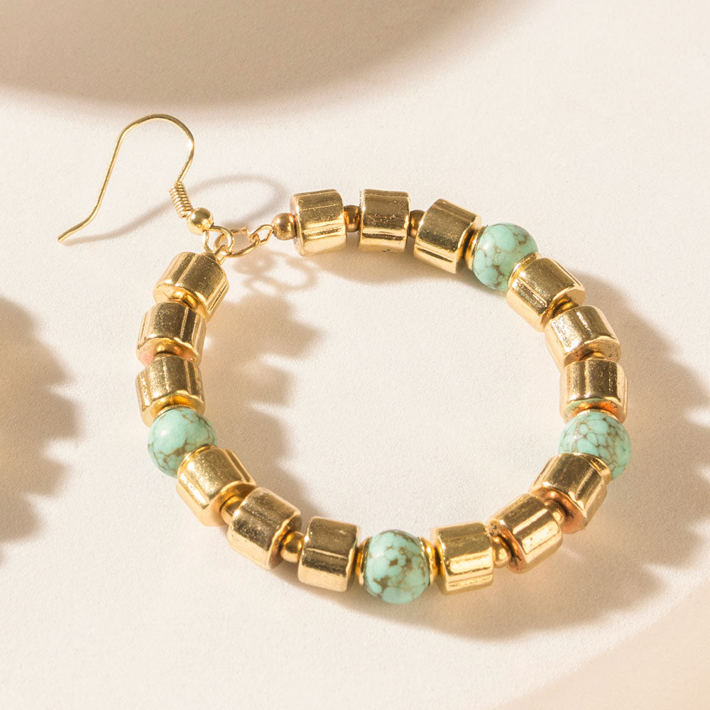 Boucles d'oreilles Myra Goldrush Glow en teal Solaire