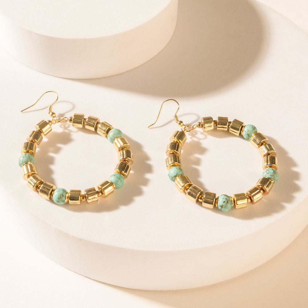 Boucles d'oreilles Myra Goldrush Glow en teal Solaire