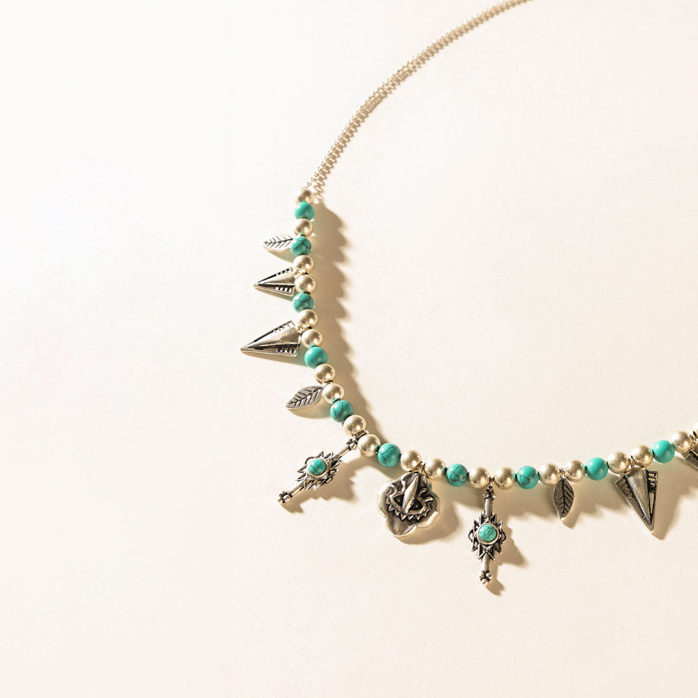 Collier Myra Feather Song bleu nomade