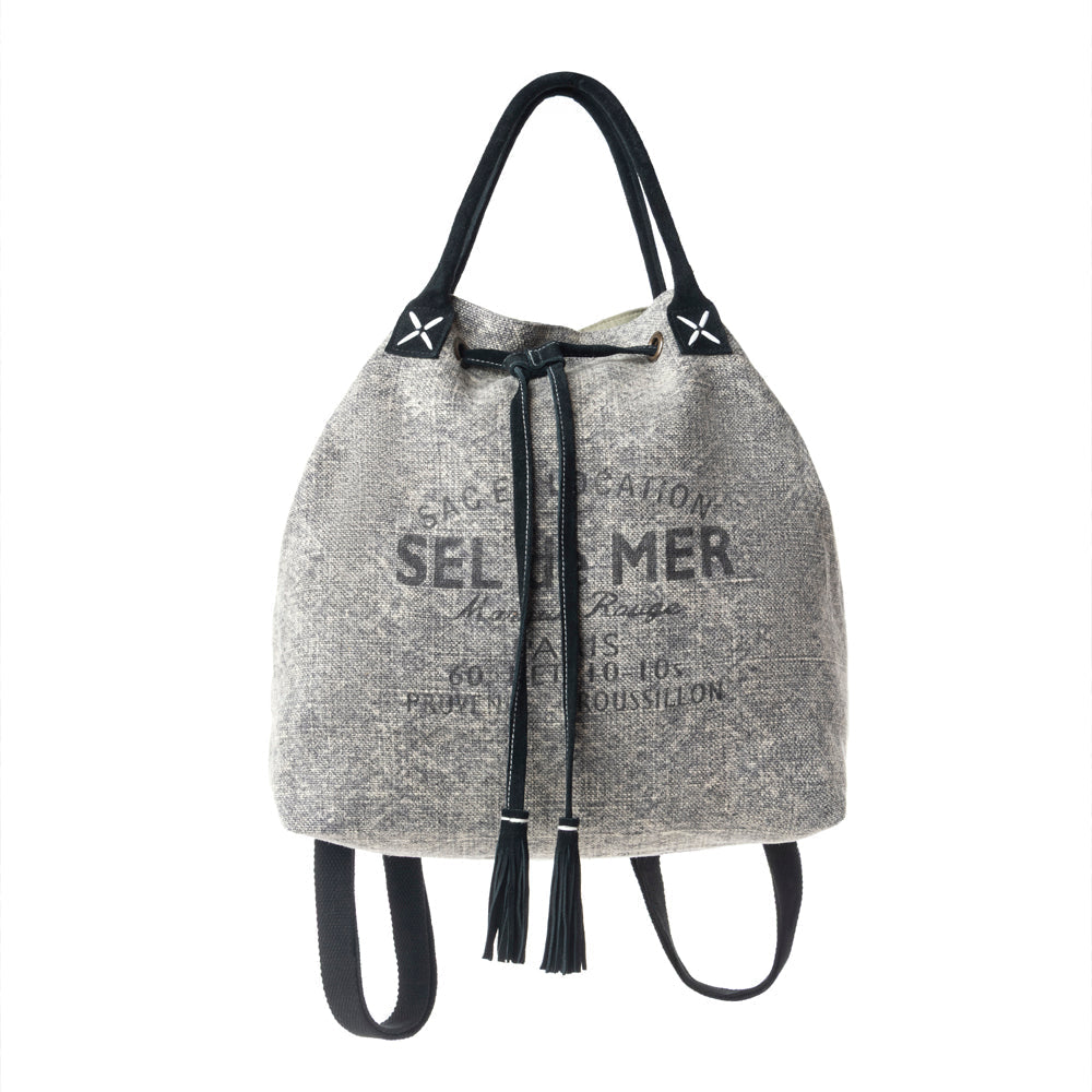Myra Sel de Mer Bucket Backpack gris vieilli