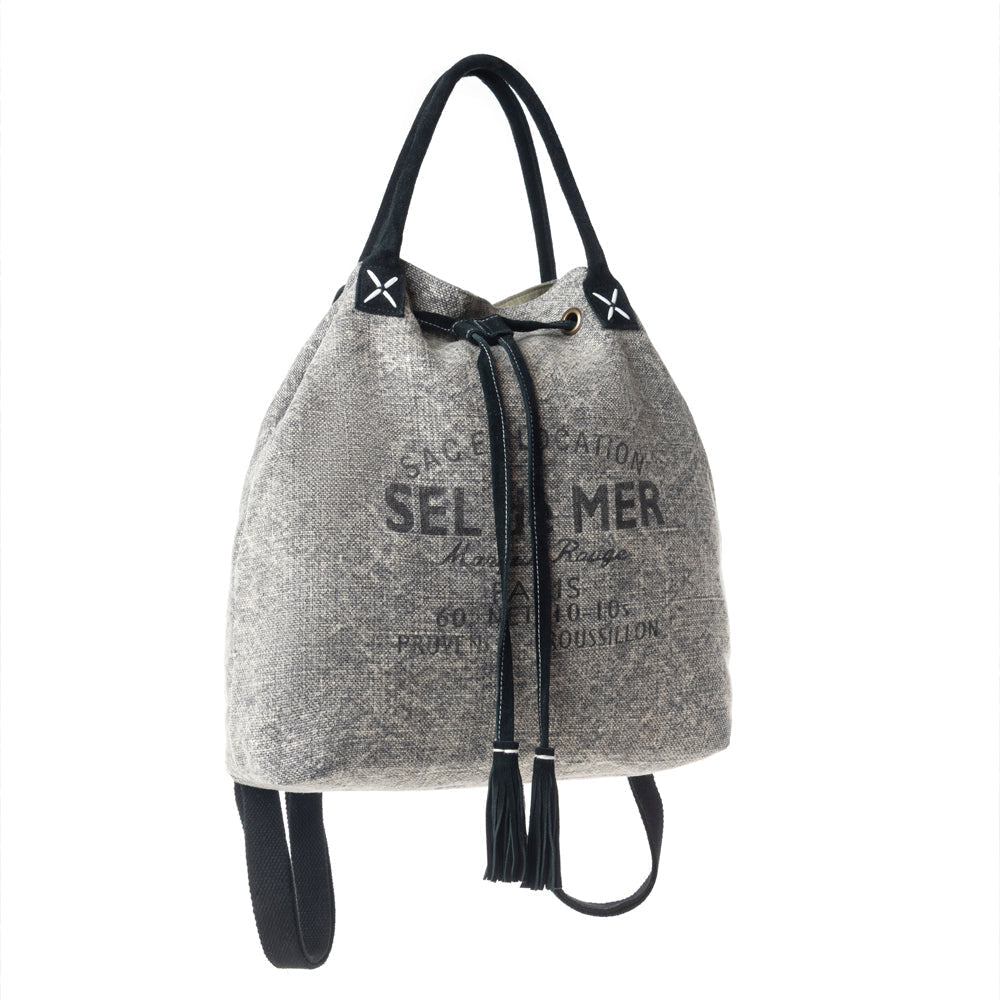 Myra Sel de Mer Bucket Backpack gris vieilli