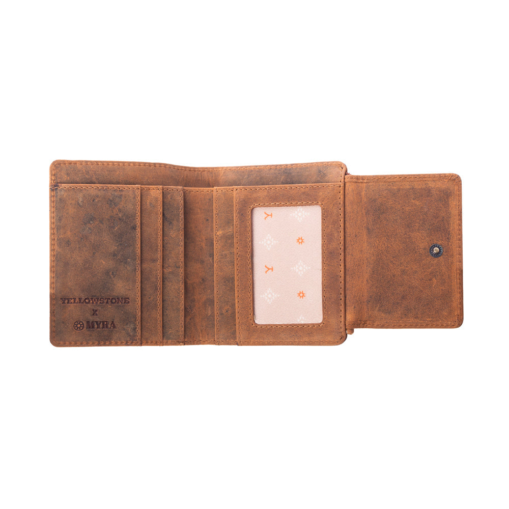 Porte-cartes clouté Yellowstone Westmere en ambre