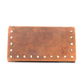 Portefeuille en cuir Yellowstone Caldera avec rivets couleur ambre
