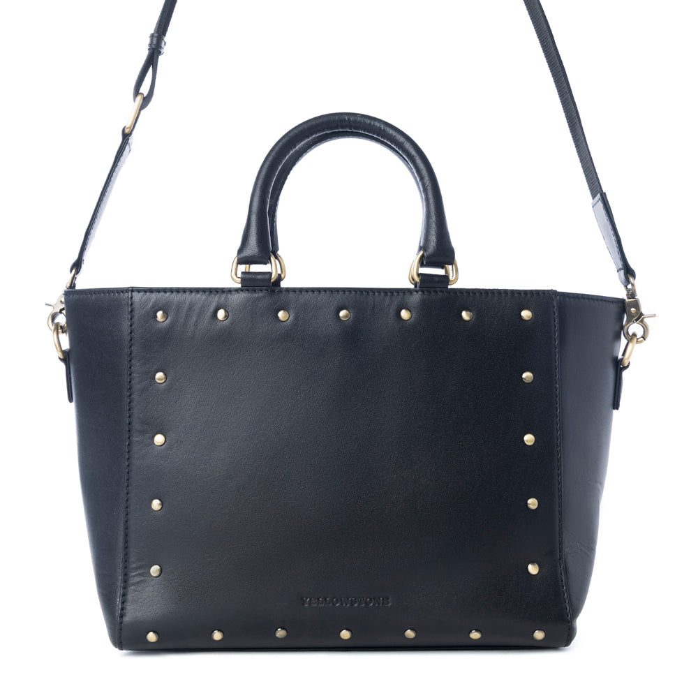 Sac fourre-tout en cuir clouté et estampé Yellowstone Valley Soul couleur cendré