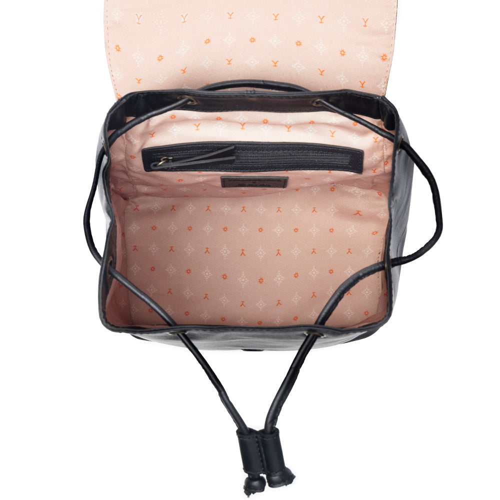 Sac à dos en cuir clouté Yellowstone Longhorn Ash