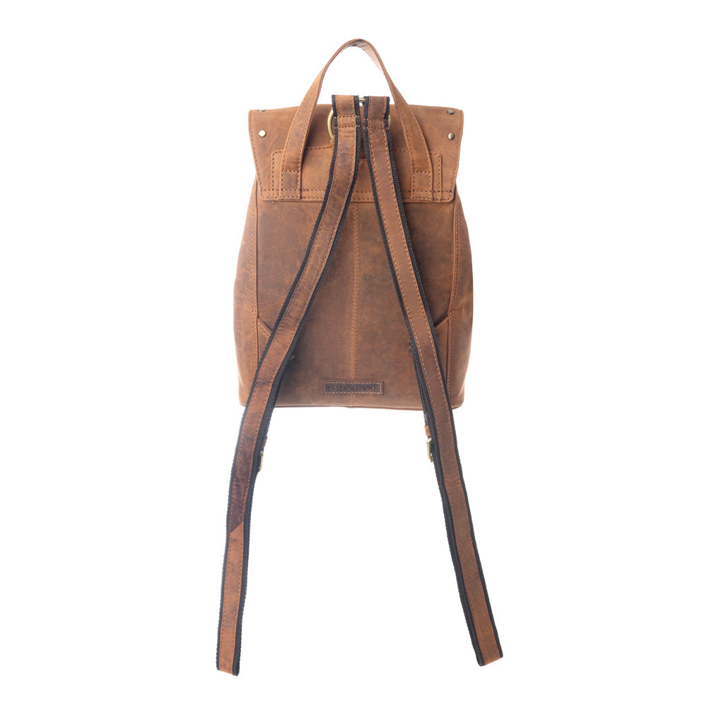 Yellowstone Longhorn Amber Studded Leather Backpack