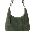 Sac en daim véritable Myra Juniper Trail pour femme vert forêt avec bandoulière supplémentaire