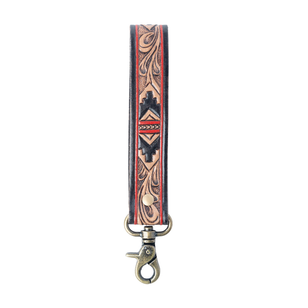 Porte-clés en cuir ciselé Myra Desert Guardian marron Apache