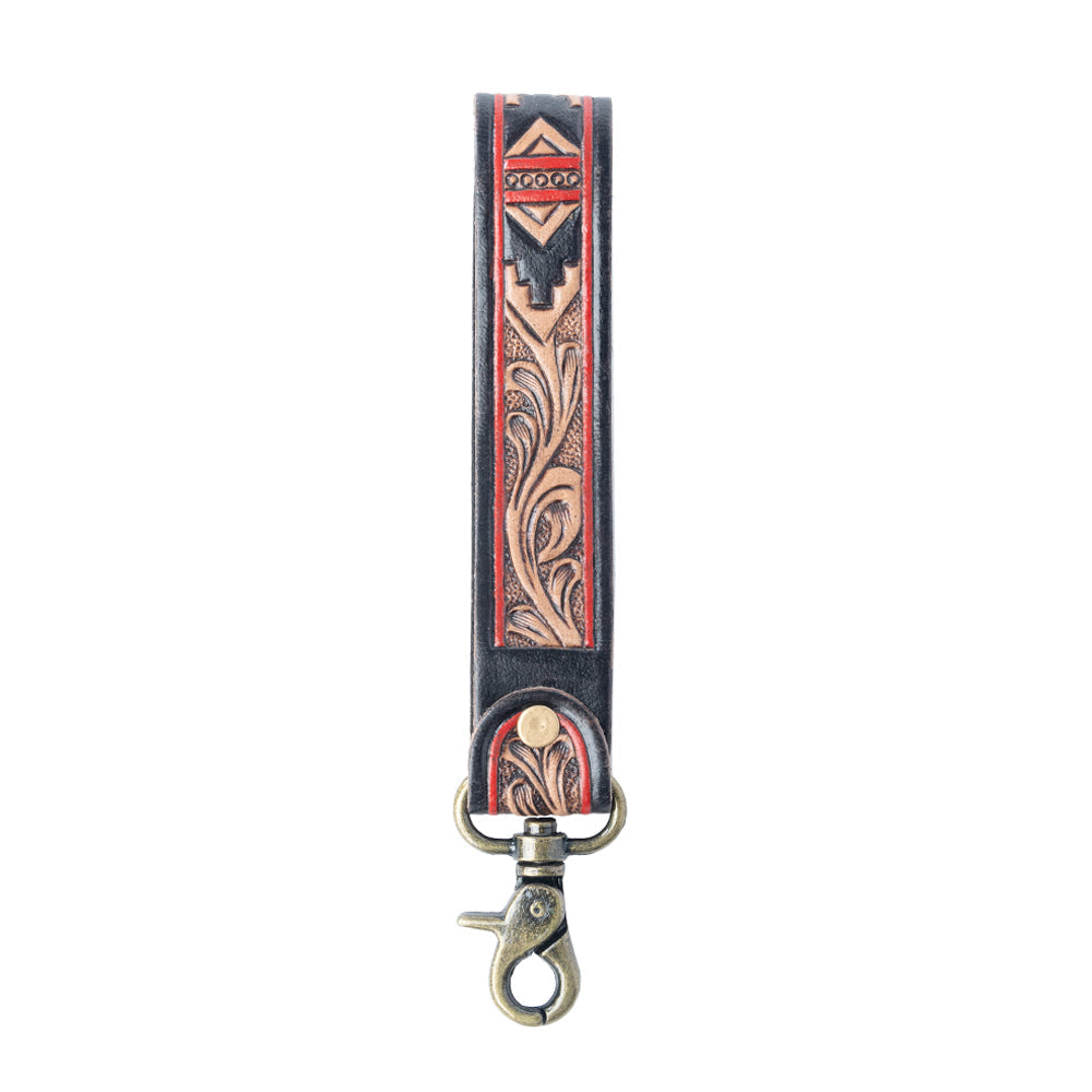 Porte-clés en cuir ciselé Myra Desert Guardian marron Apache