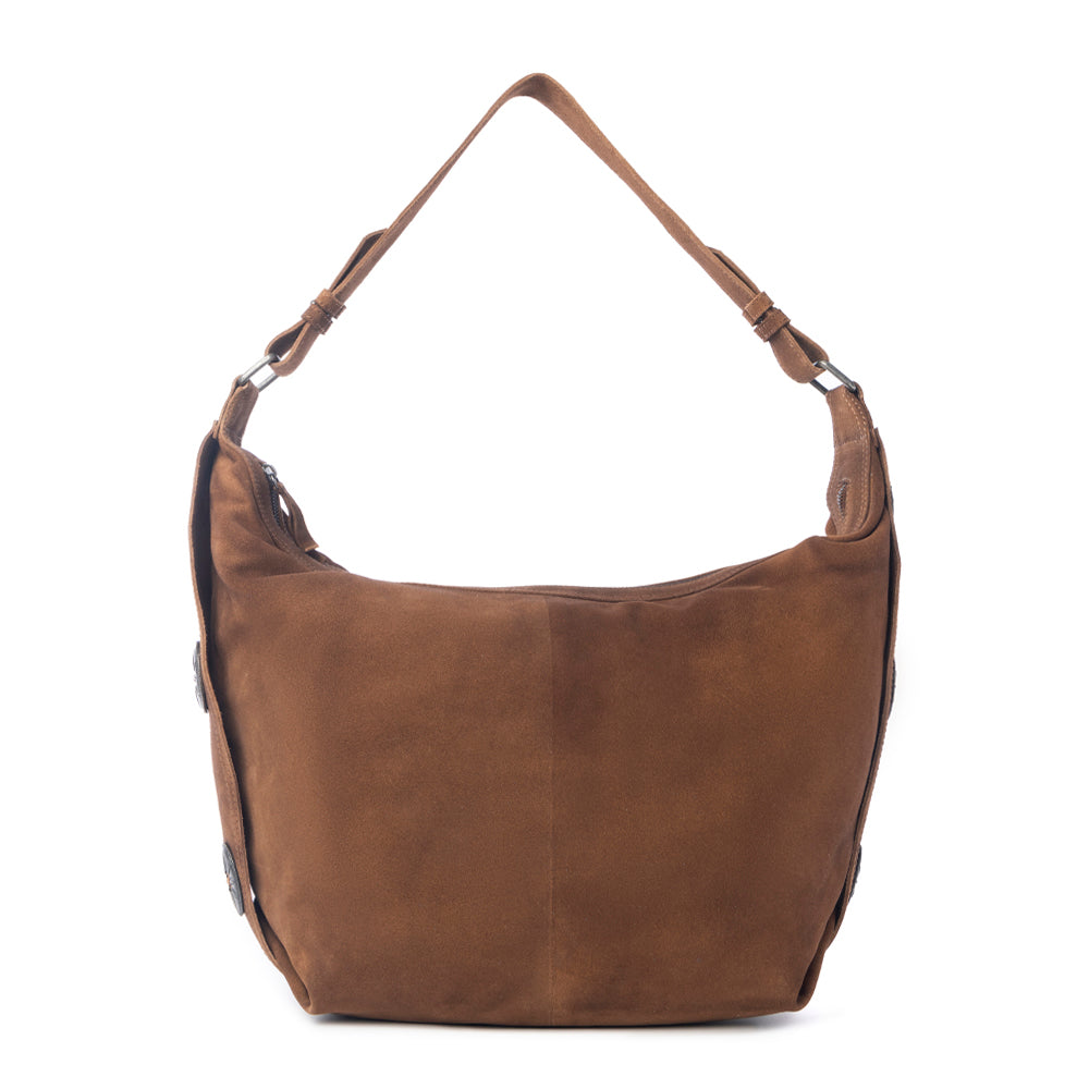 Sac à bandoulière en cuir suédé Myra Paradise Valley marron auburn